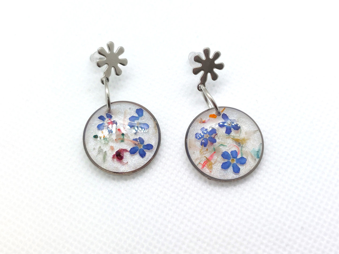 Micro Preserved Summer Garden Dried Flowers Dangle Earrings