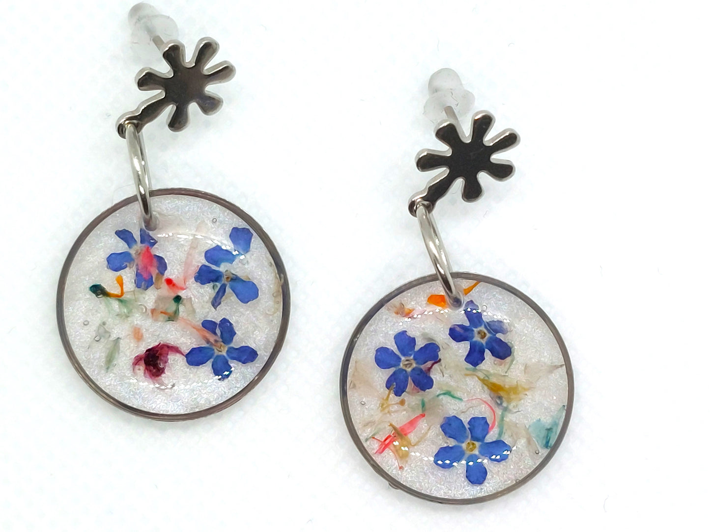 Micro Preserved Summer Garden Dried Flowers Dangle Earrings