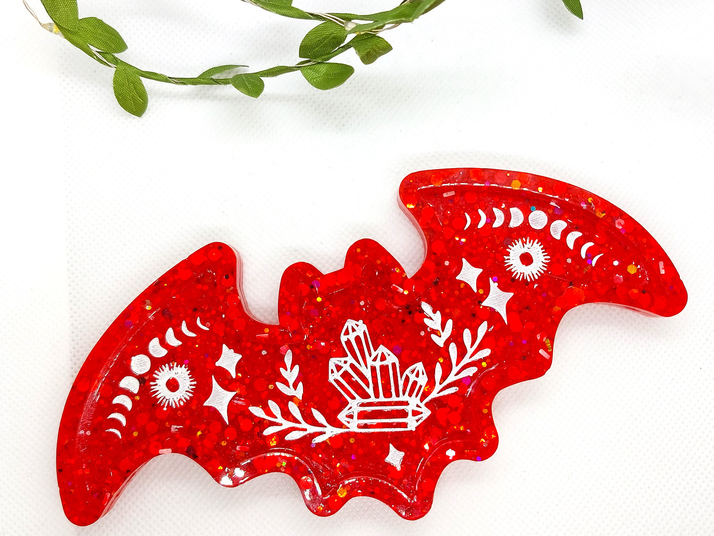 Resin Glitter Bat Trinket Tray
