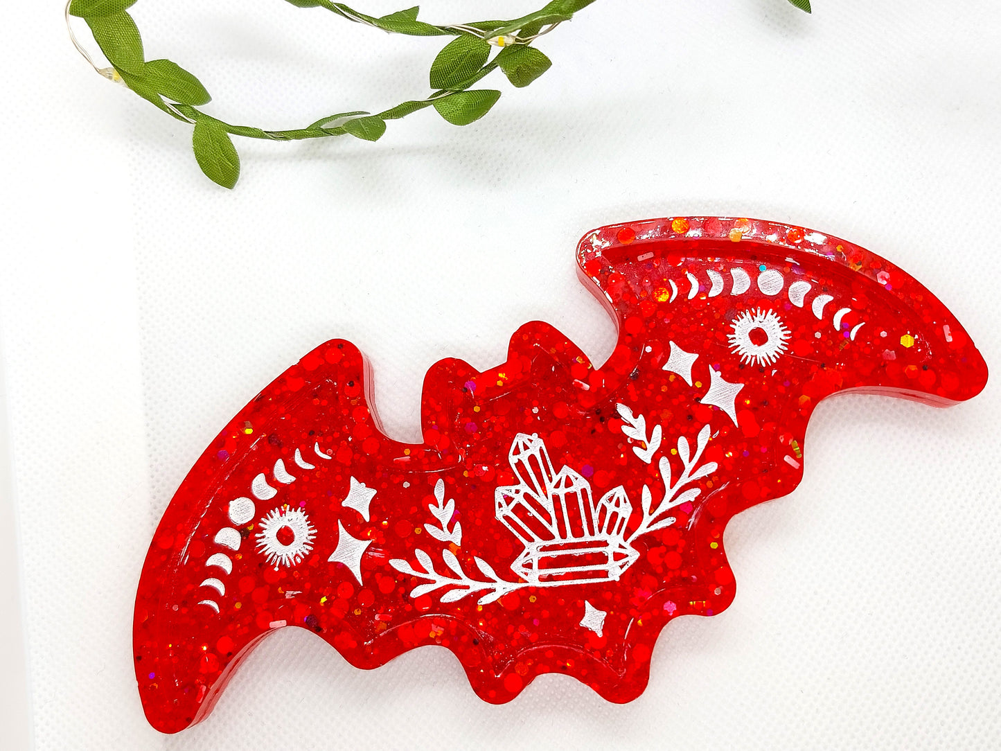 Resin Glitter Bat Trinket Tray
