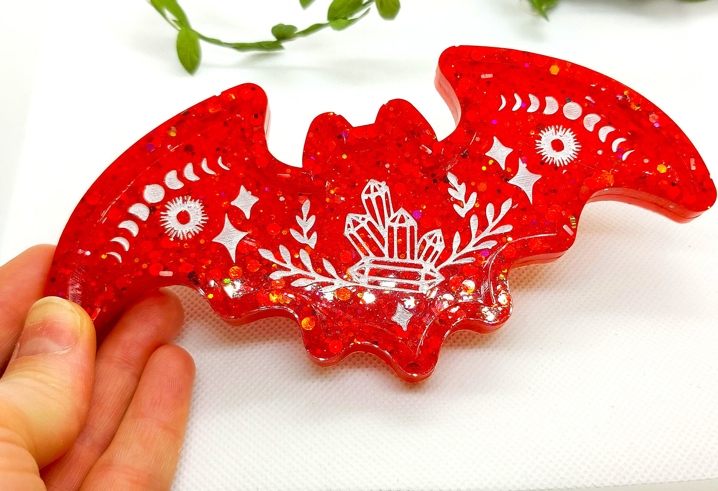 Resin Glitter Bat Trinket Tray