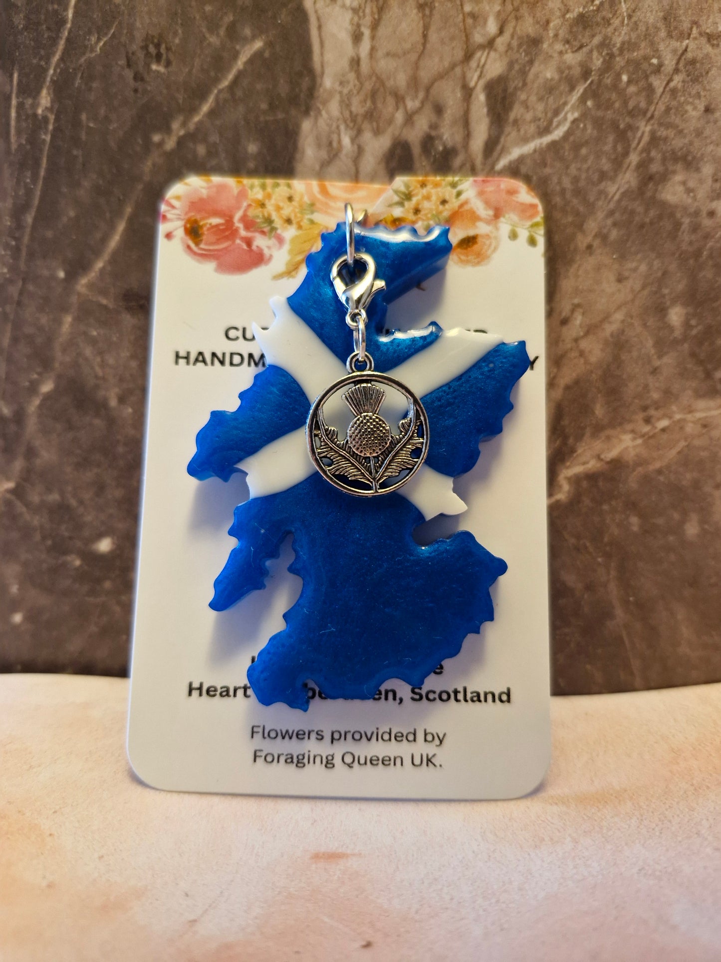 Scotland Map Resin Keyring