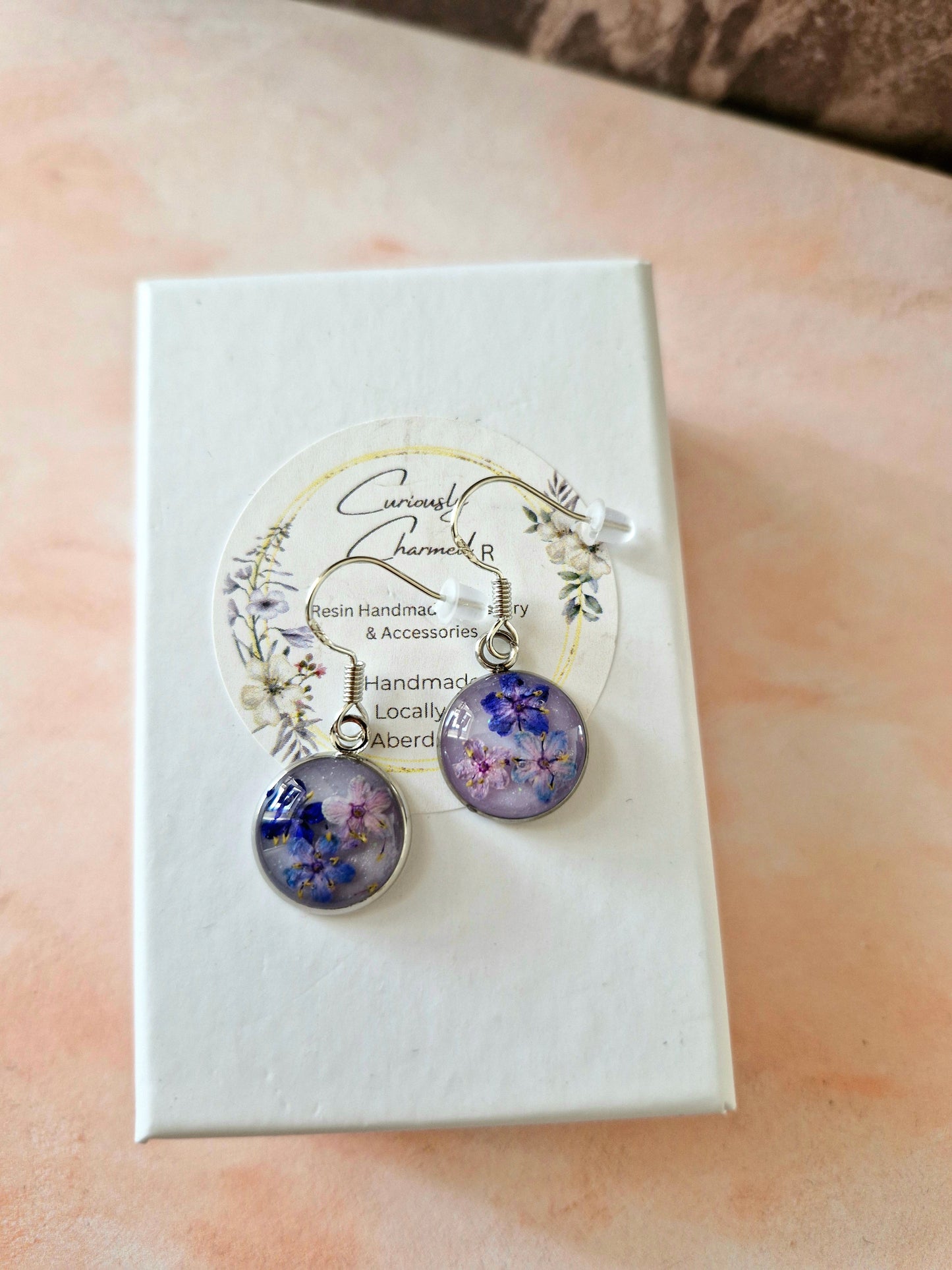 Small Round Elderflower Earrings