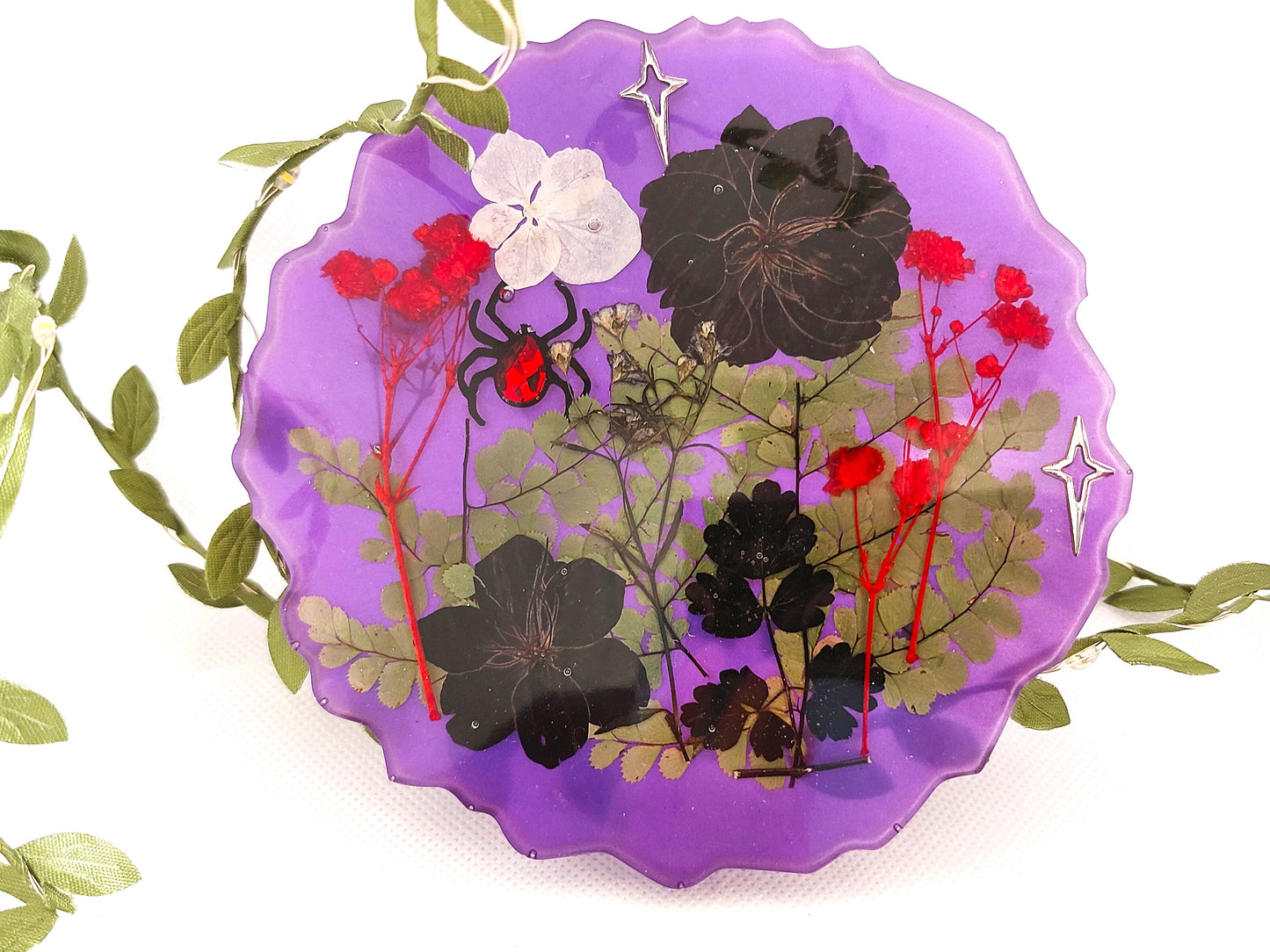 Real flower Resin Gothic Coaster