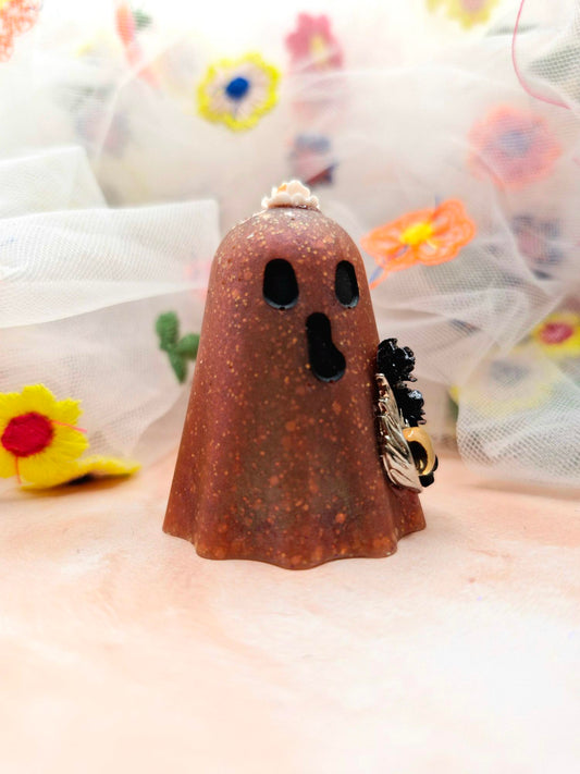 Halloween Dark Orange Glitter Ghostie