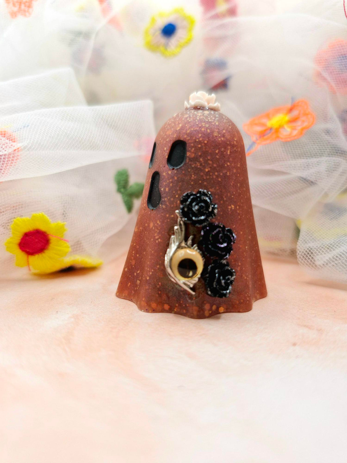 Halloween Dark Orange Glitter Ghostie