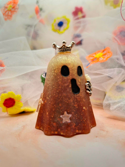 Halloween Ombre Orange Glitter Resin Ghostie