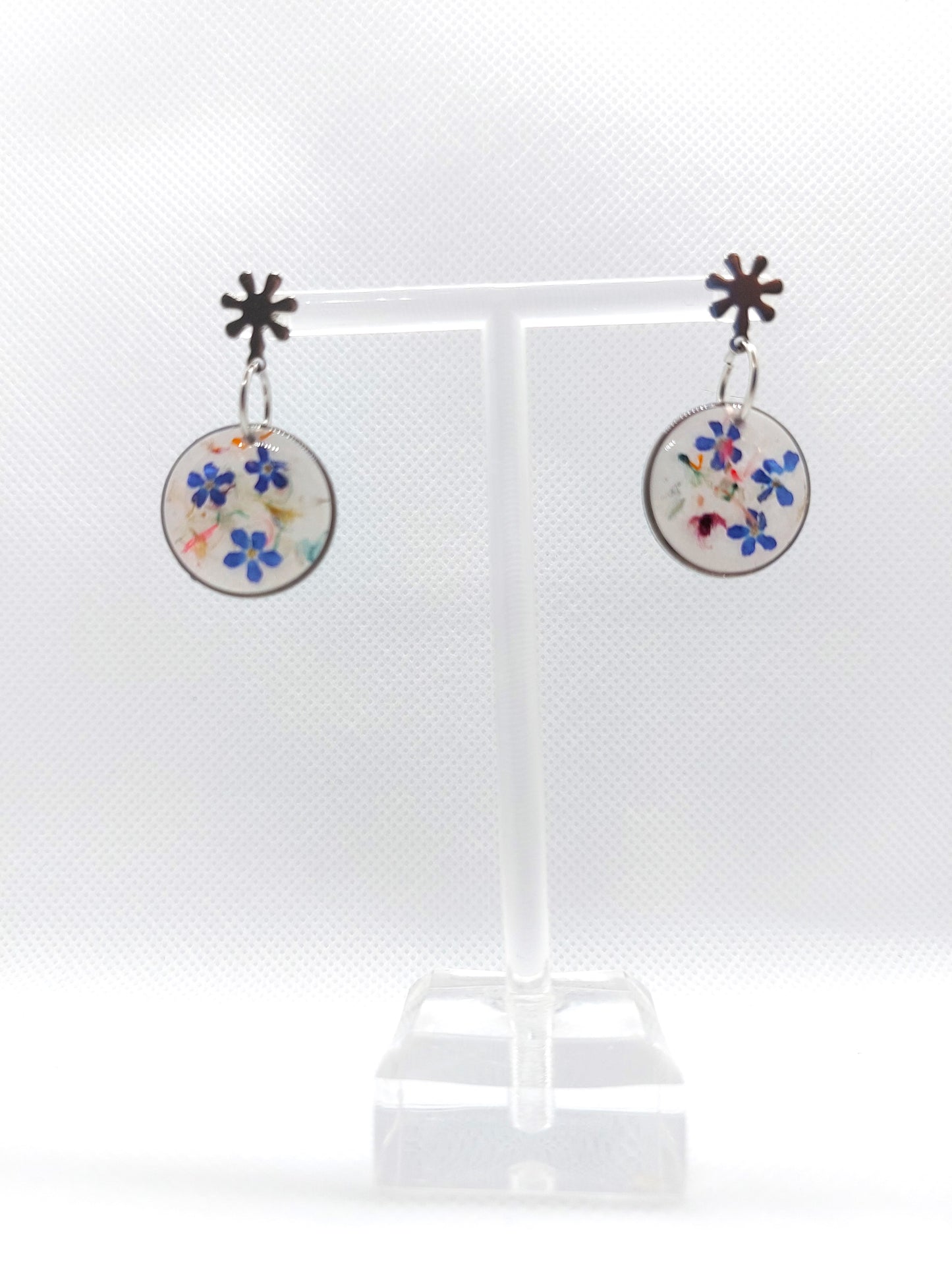 Micro Preserved Summer Garden Dried Flowers Dangle Earrings