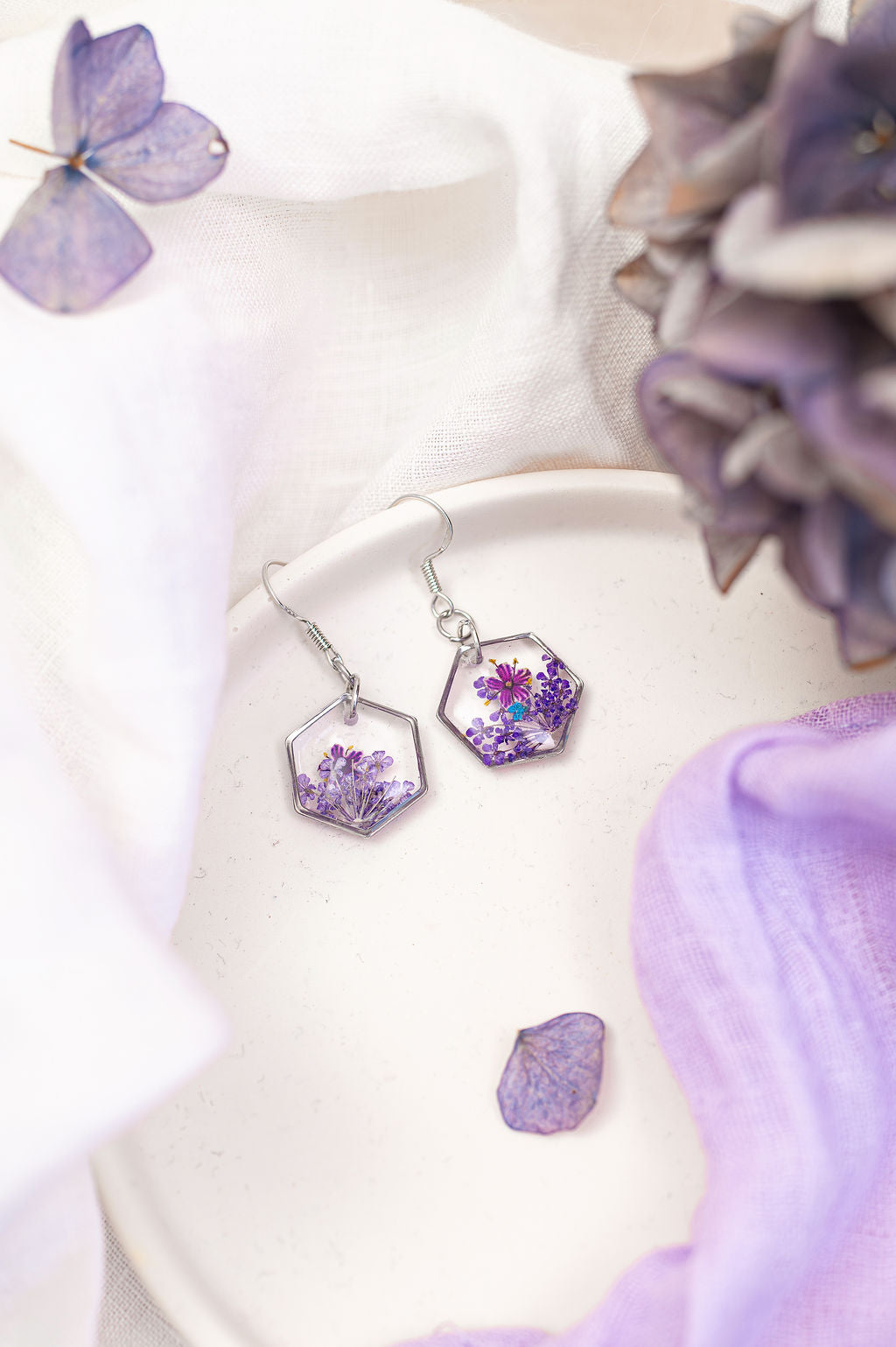Elderflower and Queen Anne Lace Earrings
