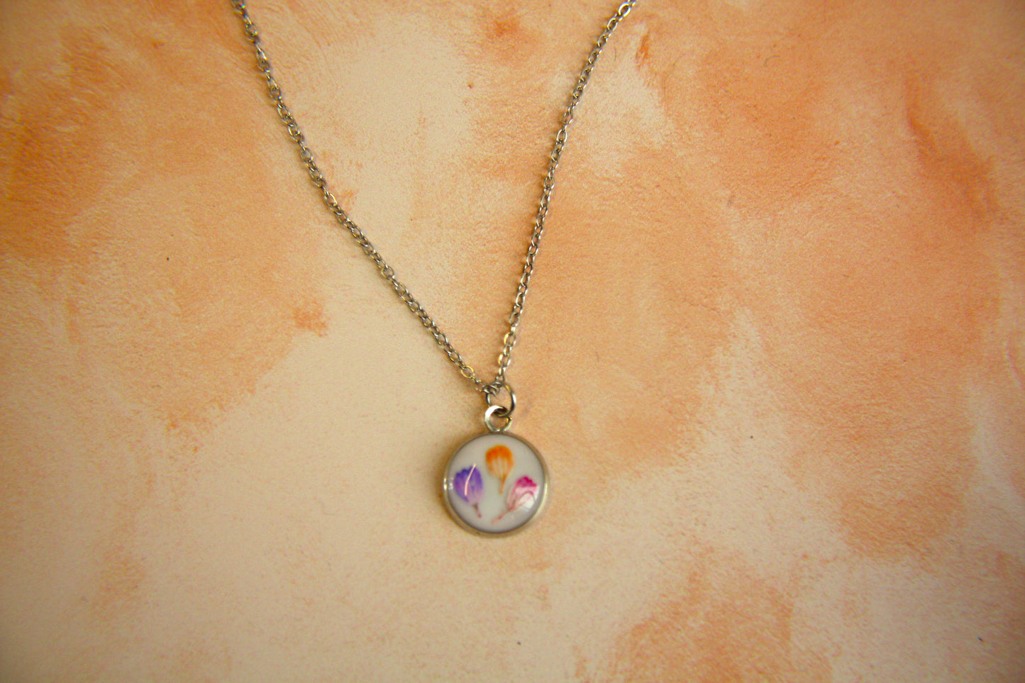 Extra Small Read Dried Miniature Tulip Petal Necklace