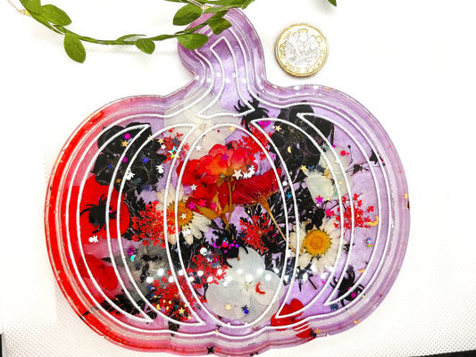 Resin Real flower Pumpkin Large Trinket Tray