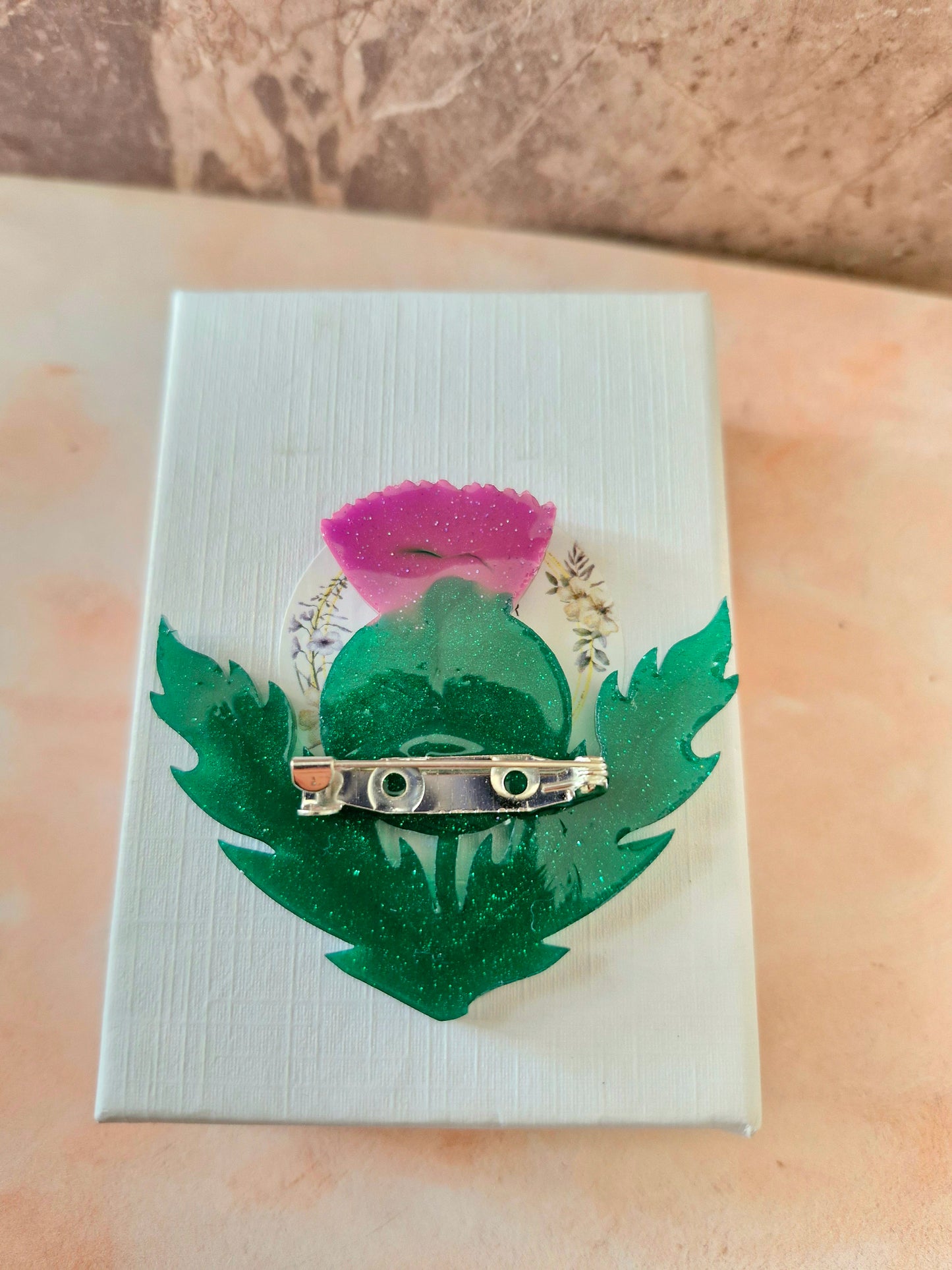 Large Thistle Resin Brooch