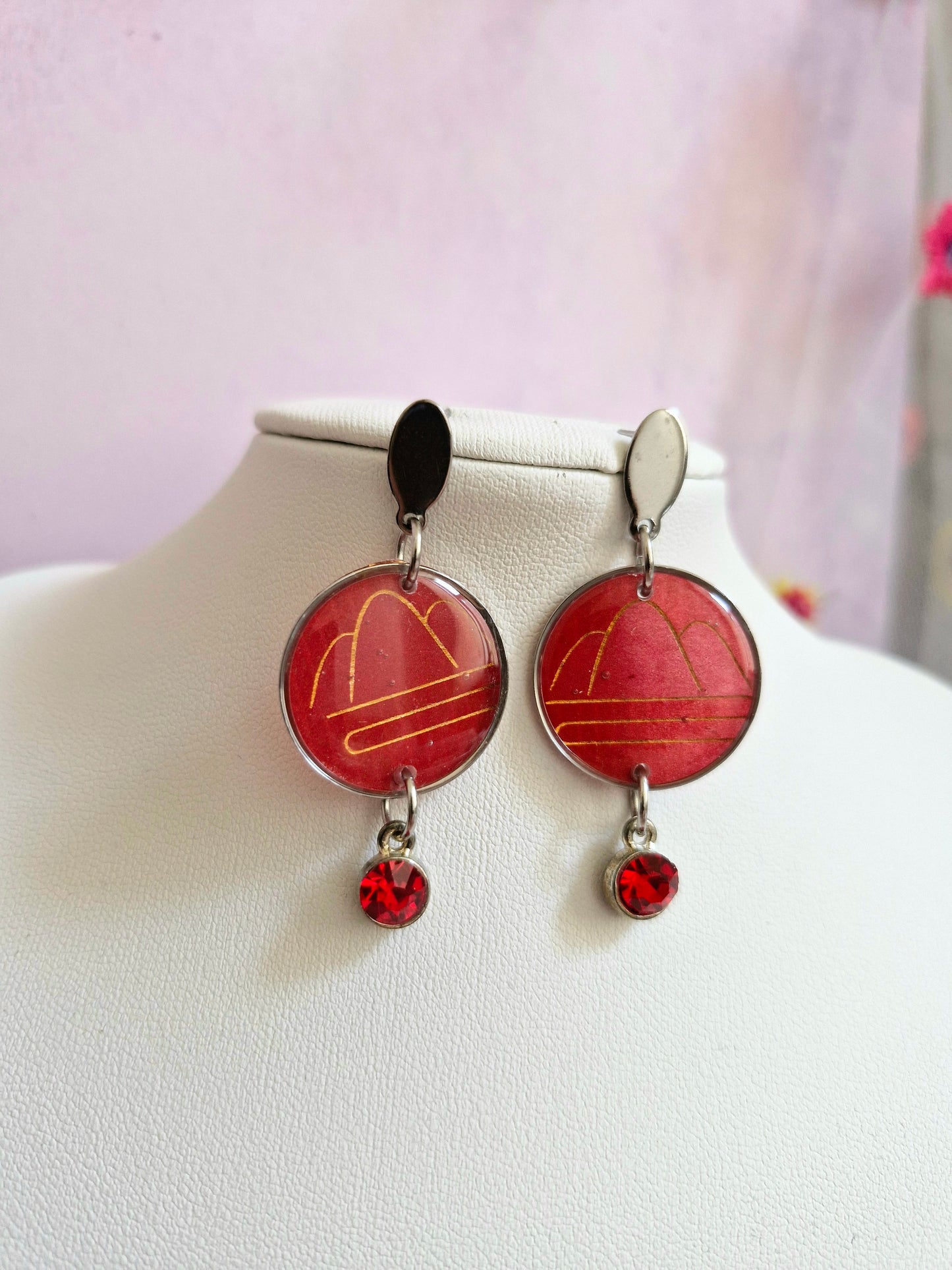 Round Japanese Stationary Paper Earrings
