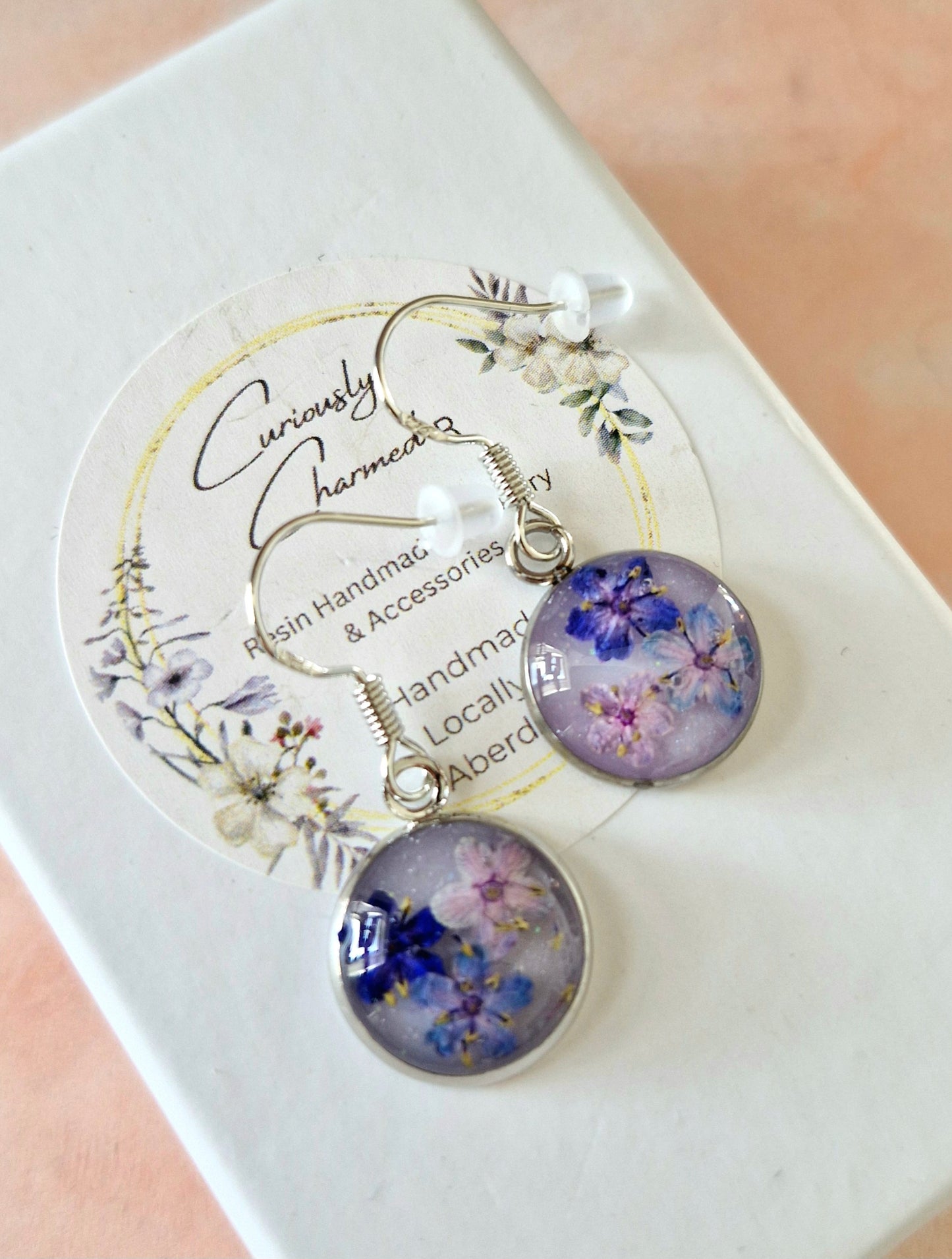 Small Round Elderflower Earrings