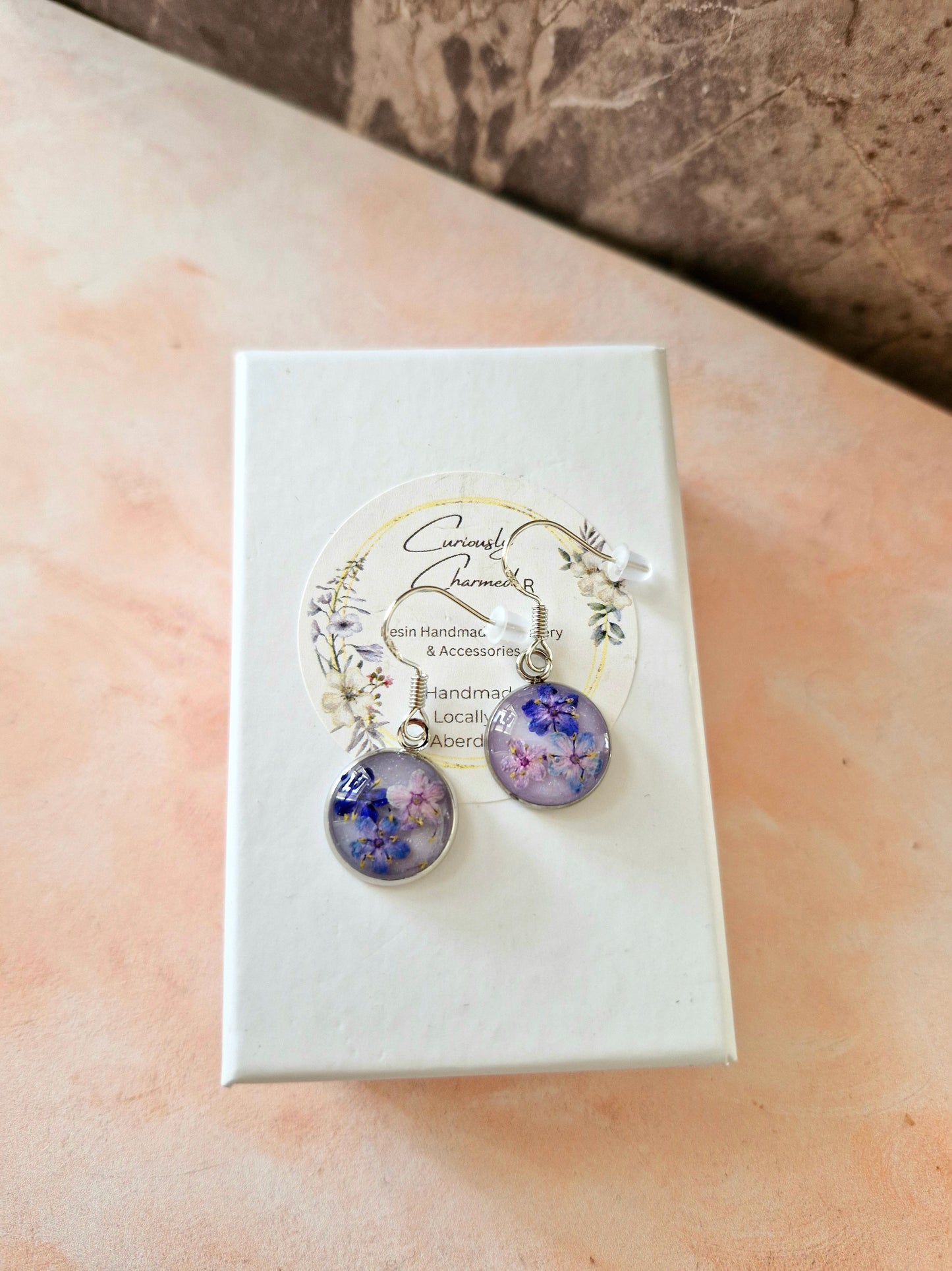 Small Round Elderflower Earrings