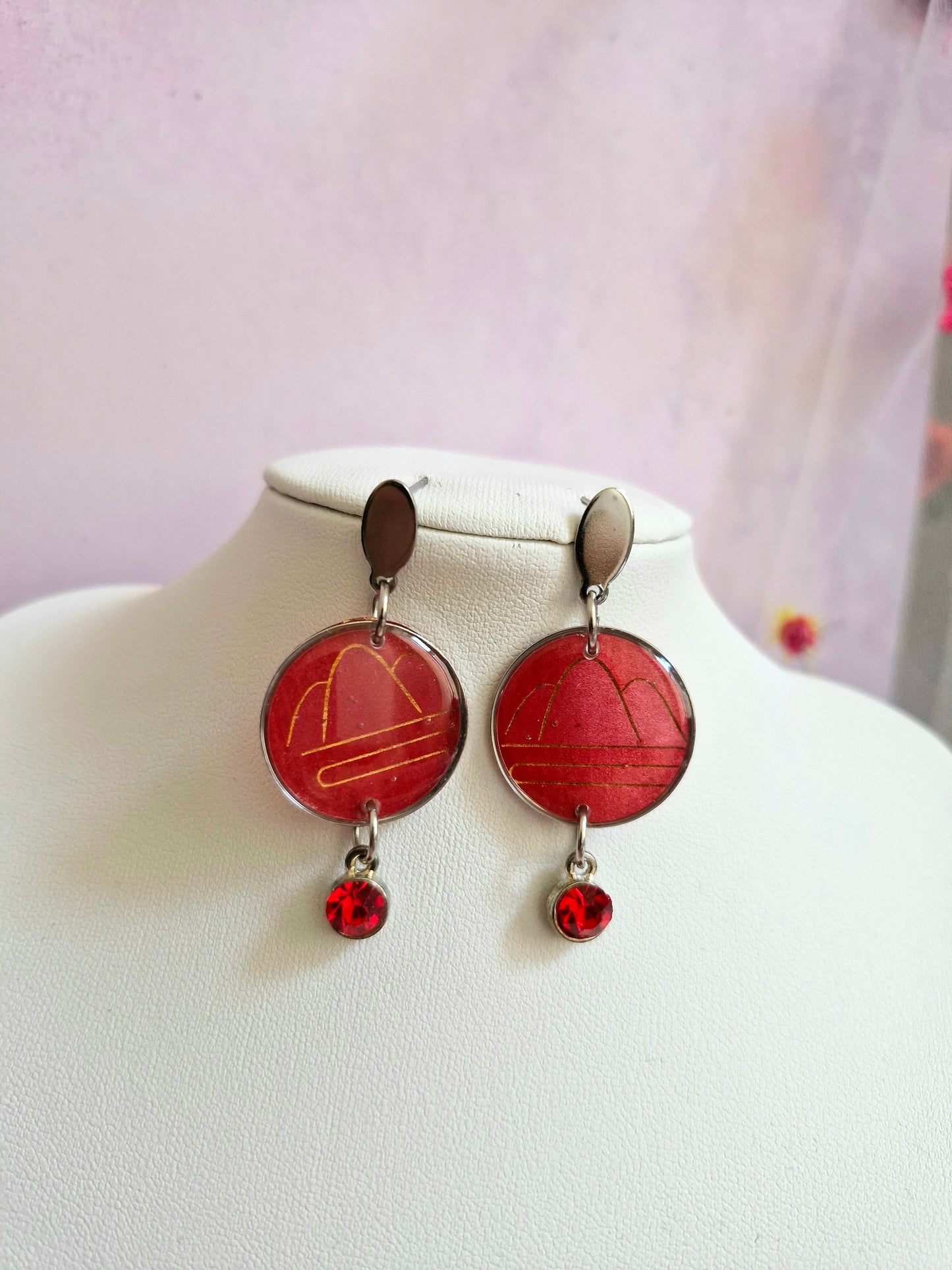 Round Japanese Stationary Paper Earrings