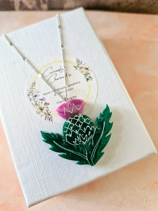 Resin Thistle Necklace
