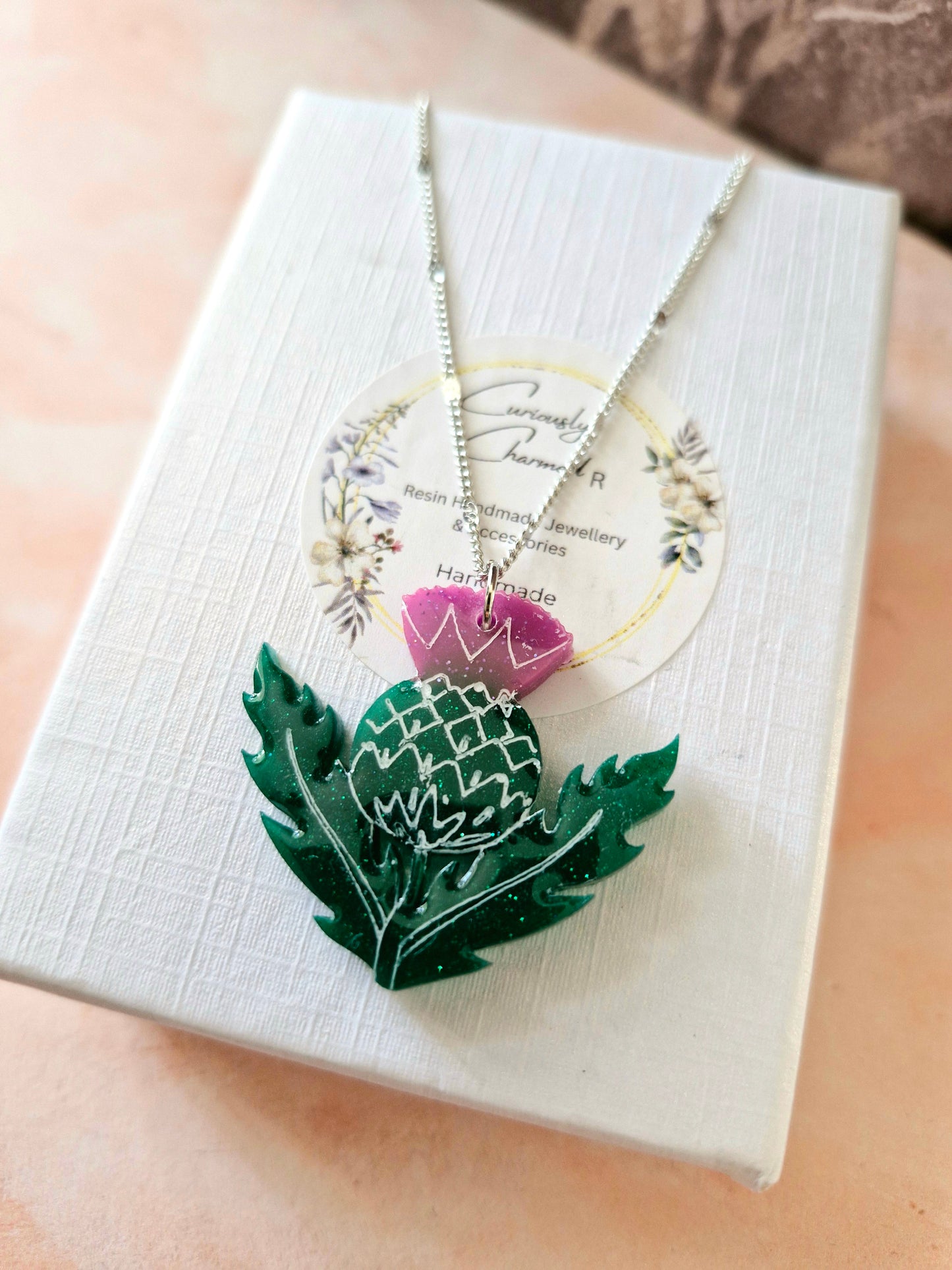 Resin Thistle Necklace