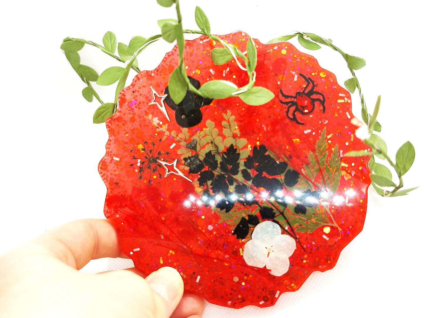 Real flower Gothic Resin Coaster