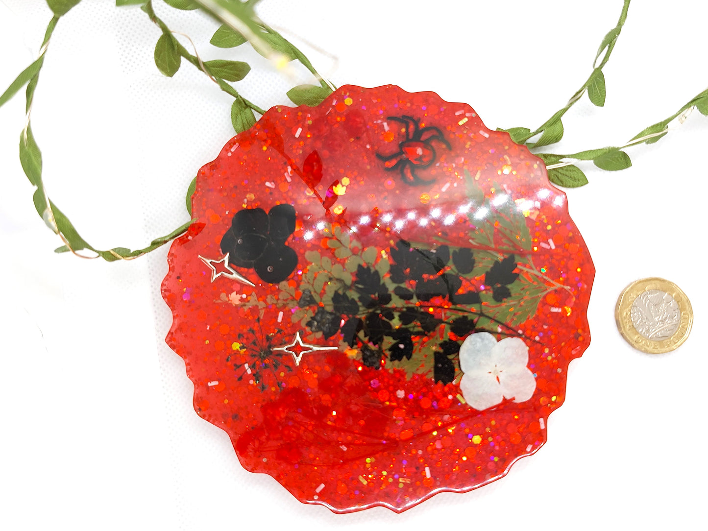 Real flower Gothic Resin Coaster