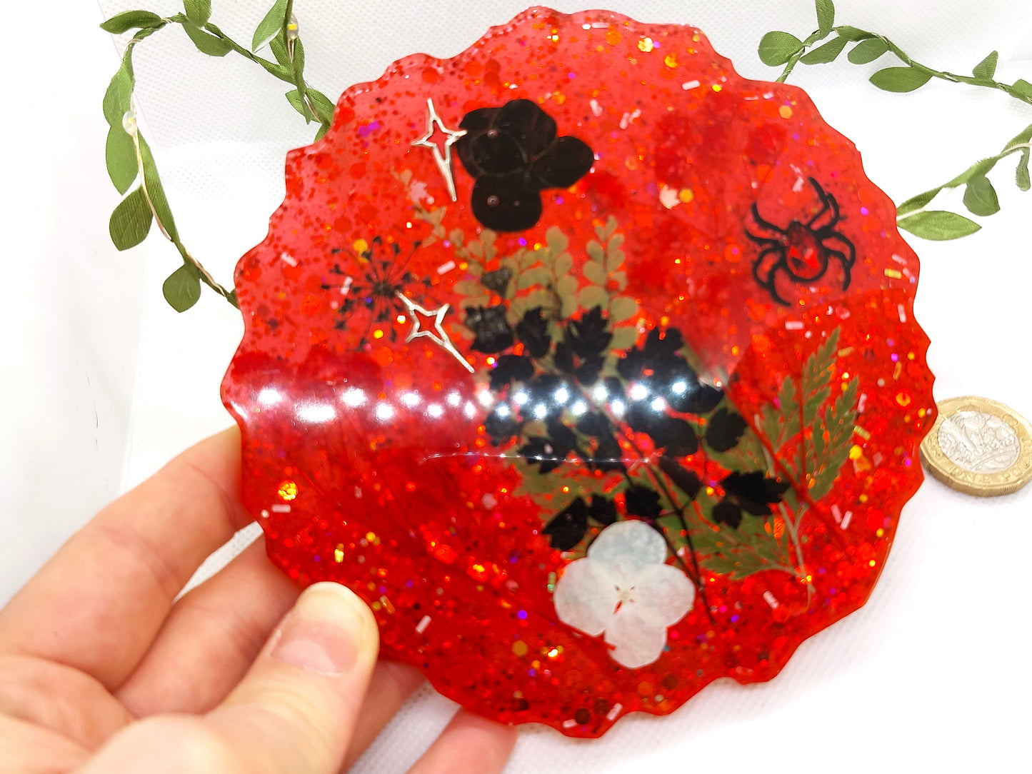 Real flower Gothic Resin Coaster